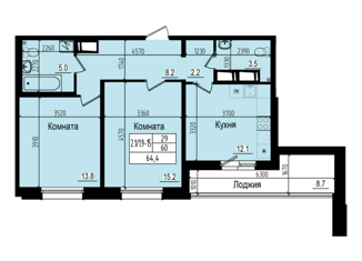 Продаю 2-комнатную квартиру, 64.4 м2, Санкт-Петербург, Ольгинская дорога, 3/20