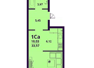 Продам квартиру студию, 33.57 м2, Ульяновск, проспект Генерала Тюленева, 32, Заволжский район