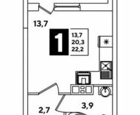 Продаю однокомнатную квартиру, 22 м2, Краснодар, улица Западный Обход, 39/2к2, ЖК Самолёт