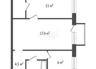 Продажа 2-ком. квартиры, 44.6 м2, Красноярск, Ленинский район, улица Мичурина, 25А