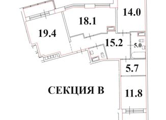 Продажа 3-комнатной квартиры, 92.8 м2, Санкт-Петербург, Лиговский проспект, 271, метро Волковская