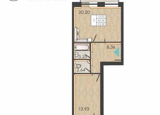 1-ком. квартира на продажу, 48.5 м2, Пермь, улица Борцов Революции, 1Ак5, Ленинский район