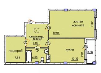 1-комнатная квартира на продажу, 55.88 м2, Семёнов, Спортивная улица, 82