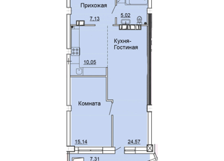 Продается 1-комнатная квартира, 66.2 м2, Киров, Октябрьский проспект, 117, ЖК Алые Паруса