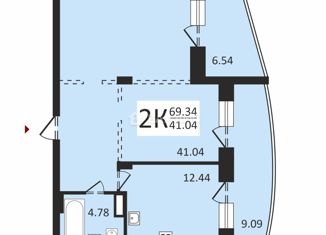 Продается 2-ком. квартира, 69.34 м2, Владимир, улица Мира, 5Б, Октябрьский район