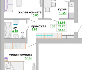 Продажа 2-ком. квартиры, 63.1 м2, Зеленоградск, улица Тургенева, 16А