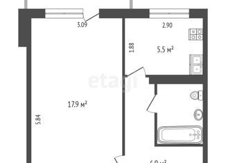 Продажа однокомнатной квартиры, 33.8 м2, Омск, 3-я Любинская улица, 17, Кировский округ