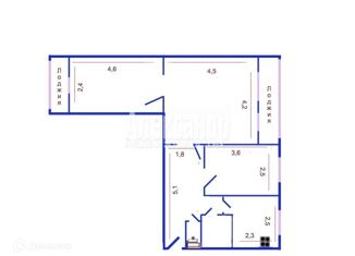 Продажа трехкомнатной квартиры, 57 м2, Санкт-Петербург, метро Проспект Большевиков, улица Коллонтай, 47к4