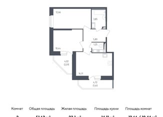 Продается однокомнатная квартира, 36.67 м2, Санкт-Петербург, Гудиловская улица, 6к1, ЖК Живи в Рыбацком