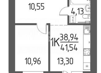 Продается однокомнатная квартира, 41.54 м2, Томская область, улица Левитана, 1