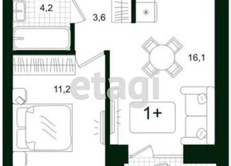 Продается 1-ком. квартира, 40 м2, Тюмень, улица Николая Глебова, 3с11, ЖК Гранд Квартал