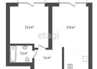 Продается 1-комнатная квартира, 38.03 м2, деревня Дударева, Тюменская улица, 3