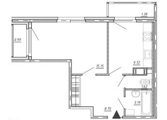 Продается однокомнатная квартира, 40.8 м2, Кудрово, проспект Строителей, 16, ЖК Геометрия