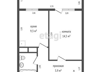 Продается однокомнатная квартира, 33 м2, Екатеринбург, Шефская улица, 104, ЖК Калиновский