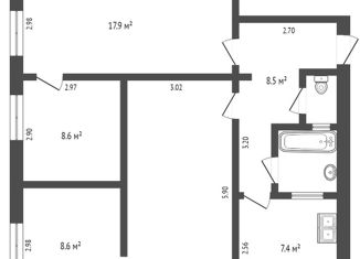 Трехкомнатная квартира на продажу, 74 м2, Москва, Нагатинская улица, 28, метро Коломенская