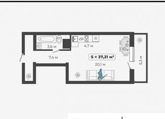 Продажа 1-ком. квартиры, 37.21 м2, Абакан, улица Богдана Хмельницкого, 242