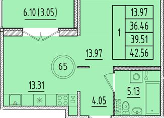 Продажа 1-комнатной квартиры, 36.46 м2, Санкт-Петербург, Образцовая улица, 6к3