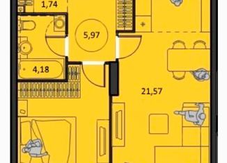 Продам 1-комнатную квартиру, 49 м2, Екатеринбург, ЖК Клевер Парк, улица Ткачей, 19/2