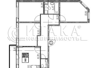 Продаю трехкомнатную квартиру, 72.2 м2, Санкт-Петербург, Петергофское шоссе, 86к3, ЖК Клёны