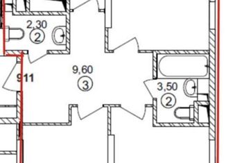 Продается 3-ком. квартира, 82.8 м2, Рязань, ЖК Метропарк, улица Александра Полина, 1