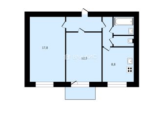 2-комнатная квартира на продажу, 53 м2, Москва, Люблинская улица, 9к2, метро Текстильщики