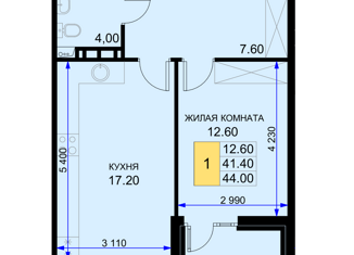 Продаю 1-комнатную квартиру, 44 м2, Краснодарский край, Дозорная улица, 3литЗ