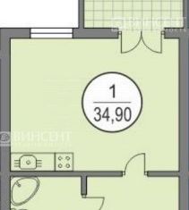 Продажа однокомнатной квартиры, 34 м2, Сочи, улица Искры, 88