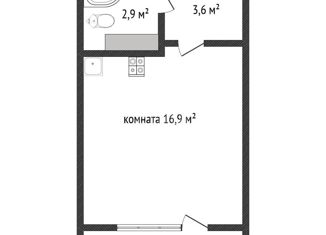 Продам квартиру студию, 24.1 м2, Краснодар, ЖК Дыхание, улица Лётчика Позднякова, 2к17
