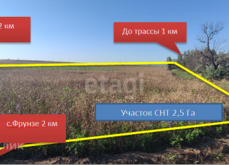 Продается земельный участок, 250 сот., село Фрунзе, площадь имени М.К. Дорохина