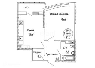 Продаю 1-комнатную квартиру, 50 м2, Краснодар, Черниговская улица, 1, Черниговская улица