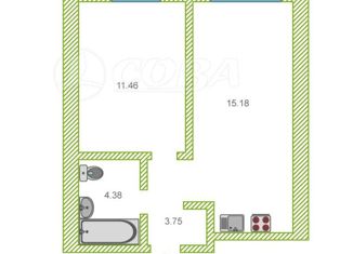 Продаю 1-комнатную квартиру, 35 м2, Тюмень, улица Николая Ростовцева, 24к1, ЖК Видный