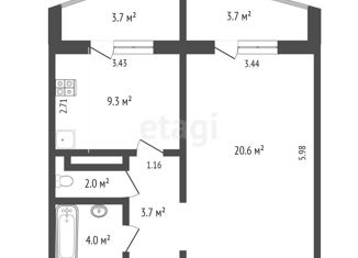 Продается 1-комнатная квартира, 39.6 м2, Тюменская область, Широтная улица, 168