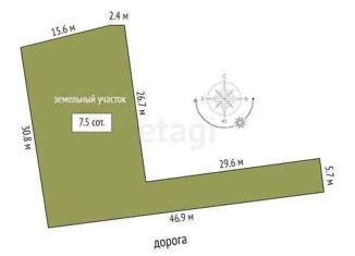 Участок на продажу, 7.54 сот., село Перевалово, Центральная улица