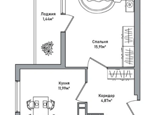 Продаю однокомнатную квартиру, 38.24 м2, Ярославль, Фрунзенский район, проспект Фрунзе, 56Д