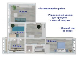 Продам трехкомнатную квартиру, 60.9 м2, Иркутская область, улица Возрождения, 24