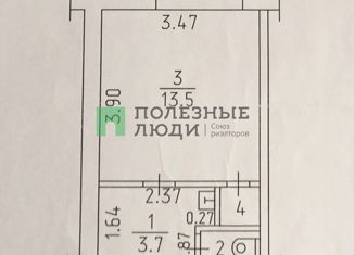 Продается 1-ком. квартира, 18.8 м2, Ижевск, улица Гагарина, 3, Привокзальный жилой район