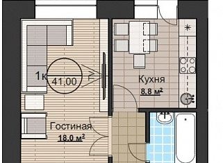 Продаю 1-ком. квартиру, 41 м2, Новосибирская область, Берёзовая улица, 24