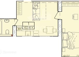 Продажа квартиры студии, 40.2 м2, деревня Якты-Куль, Центральная улица, 24