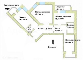 Продается трехкомнатная квартира, 100.6 м2, Тюмень, улица Чернышевского, 2Ак12