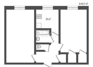 Продам 2-комнатную квартиру, 43.7 м2, Санкт-Петербург, улица Комсомола, 7, улица Комсомола