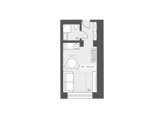 1-комнатная квартира на продажу, 19.7 м2, Москва, Ленинский проспект, 158, район Тропарёво-Никулино