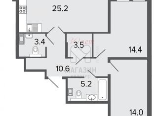 Продаю 2-ком. квартиру, 76.3 м2, Санкт-Петербург, 12-я Красноармейская улица, 26, муниципальный округ Измайловское