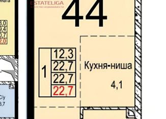 Квартира на продажу студия, 22.7 м2, Москва, Газгольдерная улица, 10, Нижегородский район