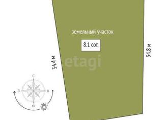 Земельный участок на продажу, 8.1 сот., Тюмень, Восточный округ, улица Василия Гольцова