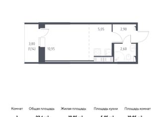 Продам квартиру студию, 22.6 м2, Колпино, жилой комплекс Новое Колпино, к34