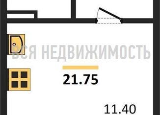 1-комнатная квартира на продажу, 21.75 м2, Воронеж, ЖК Суворов-Сити, улица 121 Стрелковой Дивизии, 9