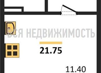 1-комнатная квартира на продажу, 21.75 м2, Воронеж, улица 121 Стрелковой Дивизии, 9, ЖК Суворов-Сити