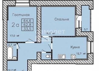 Продаю 2-ком. квартиру, 64.6 м2, Тамбов, Сабуровская улица, 1Бк1, Октябрьский район