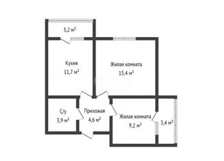 Продается двухкомнатная квартира, 44.4 м2, Краснодар, улица Героя Пешкова, 14к3, ЖК Парк Победы