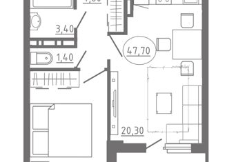 Продается 1-ком. квартира, 47.7 м2, Орловская область, Раздольная улица, 29